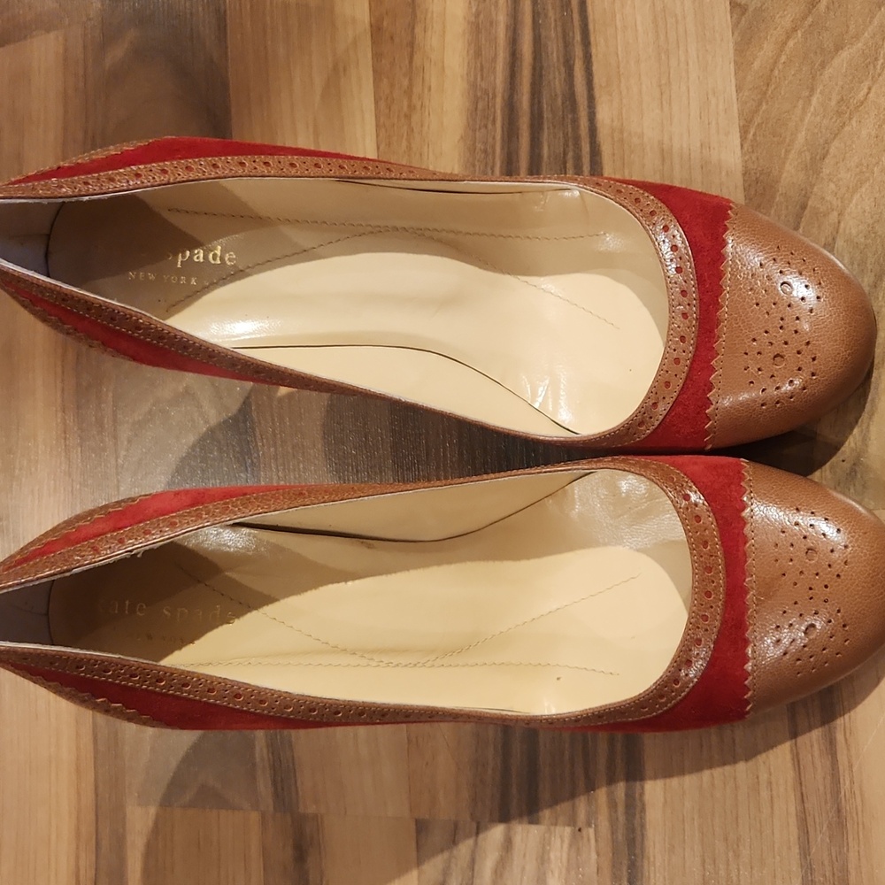 Kate Spade Red and Brown Heels - Picture 2 of 10